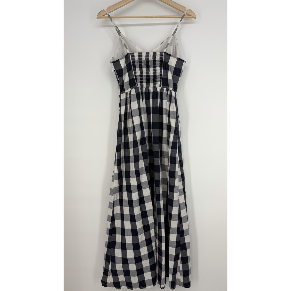 J.Crew Navy Buffalo Plaid Midi Dress 0 Nautical Boat Coastal Preppy Summer Fall - Picture 11 of 15
